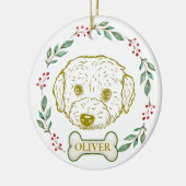 Westiepoo Hund Personalisiert Zeichnend Hand Keramik Ornament (Links)