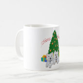 Westies am Weihnachtsbaum Kaffeetasse (Vorderseite Links)