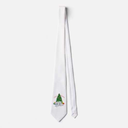 Westies am Weihnachtsbaum Krawatte (Vorderseite)
