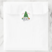 Westies am Weihnachtsbaum Runder Aufkleber (Tasche)