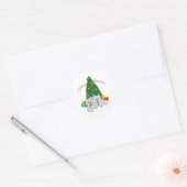 Westies am Weihnachtsbaum Runder Aufkleber (Umschlag)