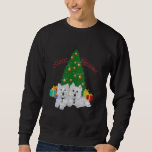 Westies am Weihnachtsbaum Sweatshirt