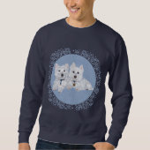 Westies auf Blue Sweatshirt (Vorderseite)