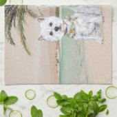 Westies auf einem Palmy Beach Handtuch (Gefaltet)