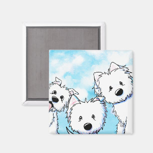 Westies beim Spionieren  Magnet