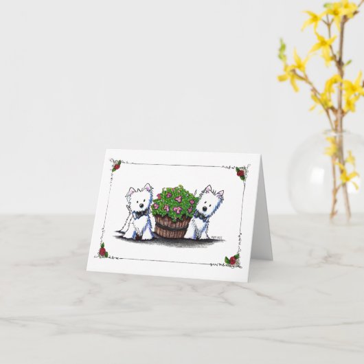 Westies Card Karte (Gelbe Blume)