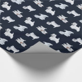 Westies gestackt auf schwarz geschenkpapier (Ecke)