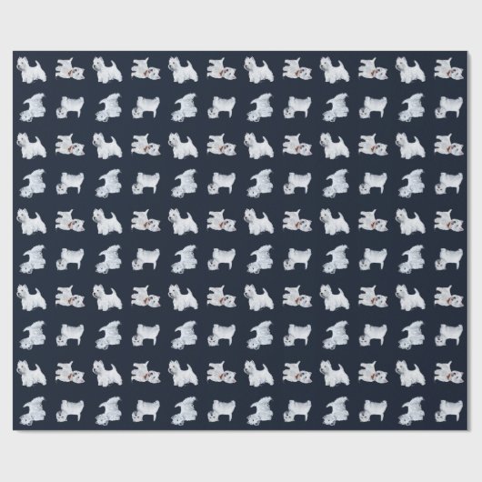 Westies gestackt auf schwarz geschenkpapier (Flach)