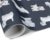 Westies gestackt auf schwarz geschenkpapier (Rolleneckpunkt)