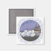 Westies in Schottland Magnet (Vorderseite/Rückseite)