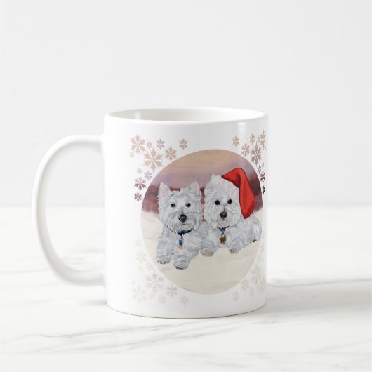 Westies in Wintertime Kaffeetasse (Links)