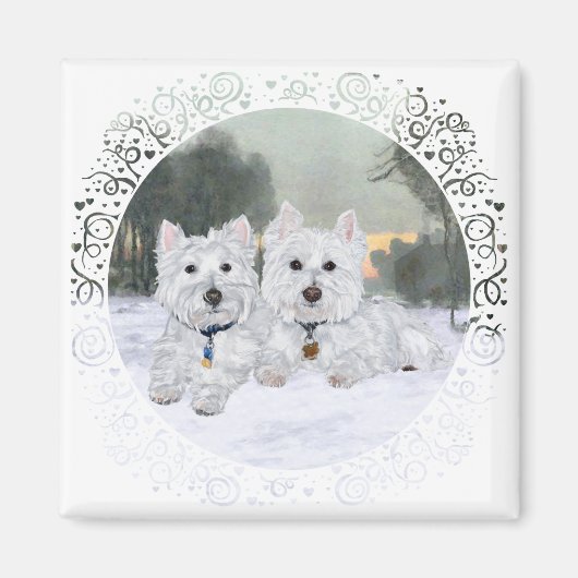 Westies in Wintertime Magnet (Vorne)