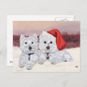 Westies in Wintertime Postkarte (Vorne/Hinten)