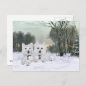 Westies in Wintertime Postkarte (Vorne/Hinten)