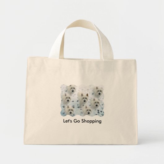 Westies "Let's Go Shopping" Funchpaket Mini Stoffbeutel (Vorne)