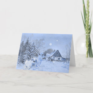 Westies lieben die Winterzeit Feiertagskarte