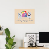 Westies mit einem Beach Ball Poster (Heimbüro)