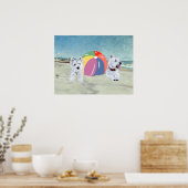 Westies mit einem Beach Ball Poster (Küche)
