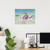 Westies mit einem Beach Ball Poster (Heimbüro)