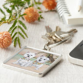 Westies on a Palmy Beach Schlüsselanhänger (Seite)