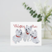 Westies-Regel! Postkarte (Stehend Vorderseite)