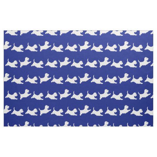 Westies Running on Blue Stoff (Yard (91,4 cm))