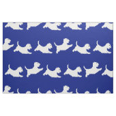 Westies Running on Blue Stoff (Fat Quarter (45,7 x 55,9 cm))