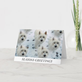 Westies Schnee-Weihnachtskarten-Mama-Vater-Freund Feiertagskarte