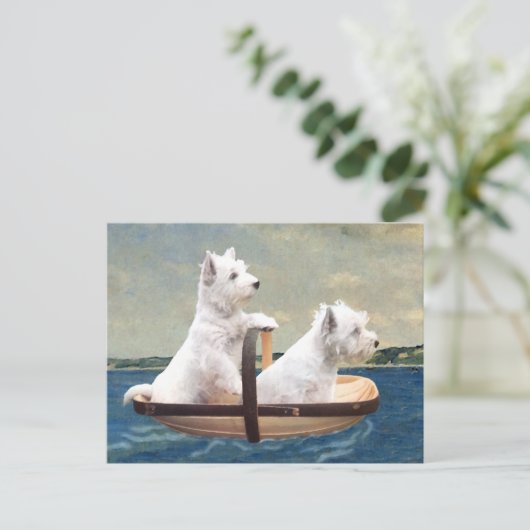Westies Set Sail Postkarte (Stehend Vorderseite)