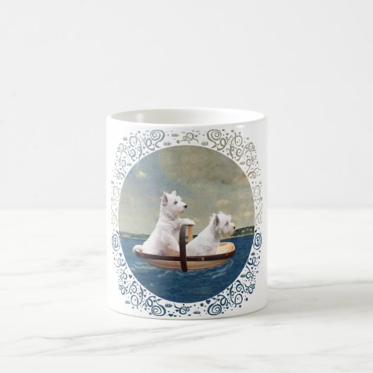 Westies setzen Segel Kaffeetasse (Mittel)