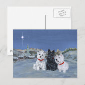 Westies und ein schottisches Weihnachtsfest Feiertagspostkarte (Vorne/Hinten)
