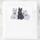 Westies und ein Scottie Together Rechteckiger Aufkleber (Tasche)