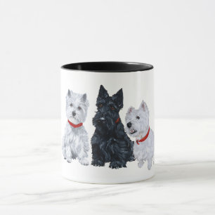 Westies und ein Scottie zusammen Tasse