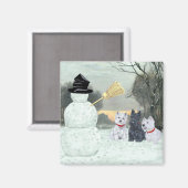 Westies und Schottland mit Snowman Magnet (Vorderseite/Rückseite)