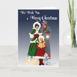 Westies und Weihnachtslieder der Familie Feiertagskarte