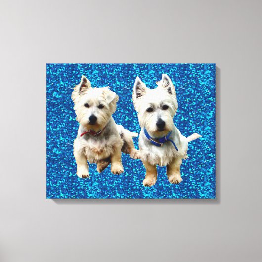 Westies Wall Leinwand.. Leinwanddruck (Vorderseite)