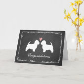 Westies Wedding Glückwunsch Karte (Gelbe Blume)