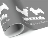 Westies Wedding mit benutzerdefiniertem Text Geschenkpapier (Rolleneckpunkt)