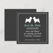 Westies Wedding speichern das Datum der Einladung (Vorne/Hinten)