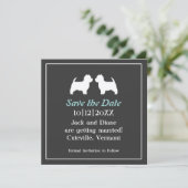 Westies Wedding speichern das Datum der Einladung (Stehend Vorderseite)