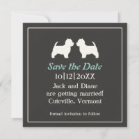 Westies Wedding speichern das Datum der Einladung