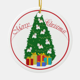 Westies Weihnachtsbaumanhänger Keramikornament