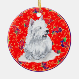 Westies Weihnachtsbaumschmuck Keramik Ornament