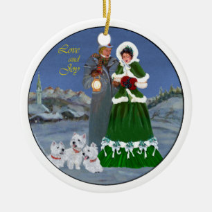 Westies Weihnachtsbaumschmuck Keramikornament