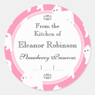 Westies West Highland Terrier Pattern Pink Runder Aufkleber