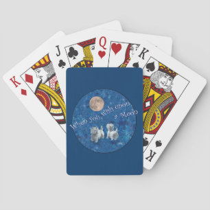 Westies wünschen auf dem Mond Spielkarten