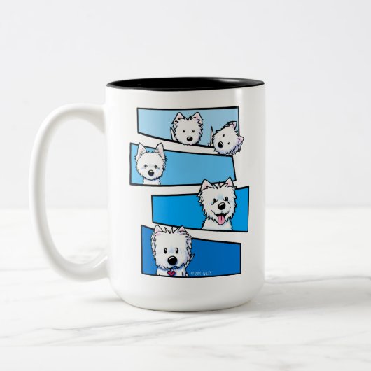Westievision Westie Terrier Lover Zweifarbige Tasse (Links)
