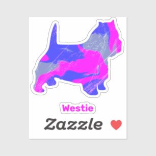 Westig Hund Hot Pink & Blue Custom Cut Sticker