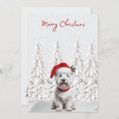 Westin in Weihnachtsmannmütze Frohe Weihnachtskart Feiertagskarte (Vorne/Hinten)