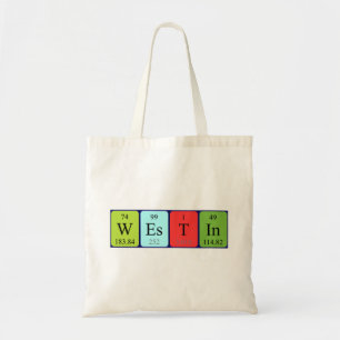 Westin periodic table name tote bag tragetasche